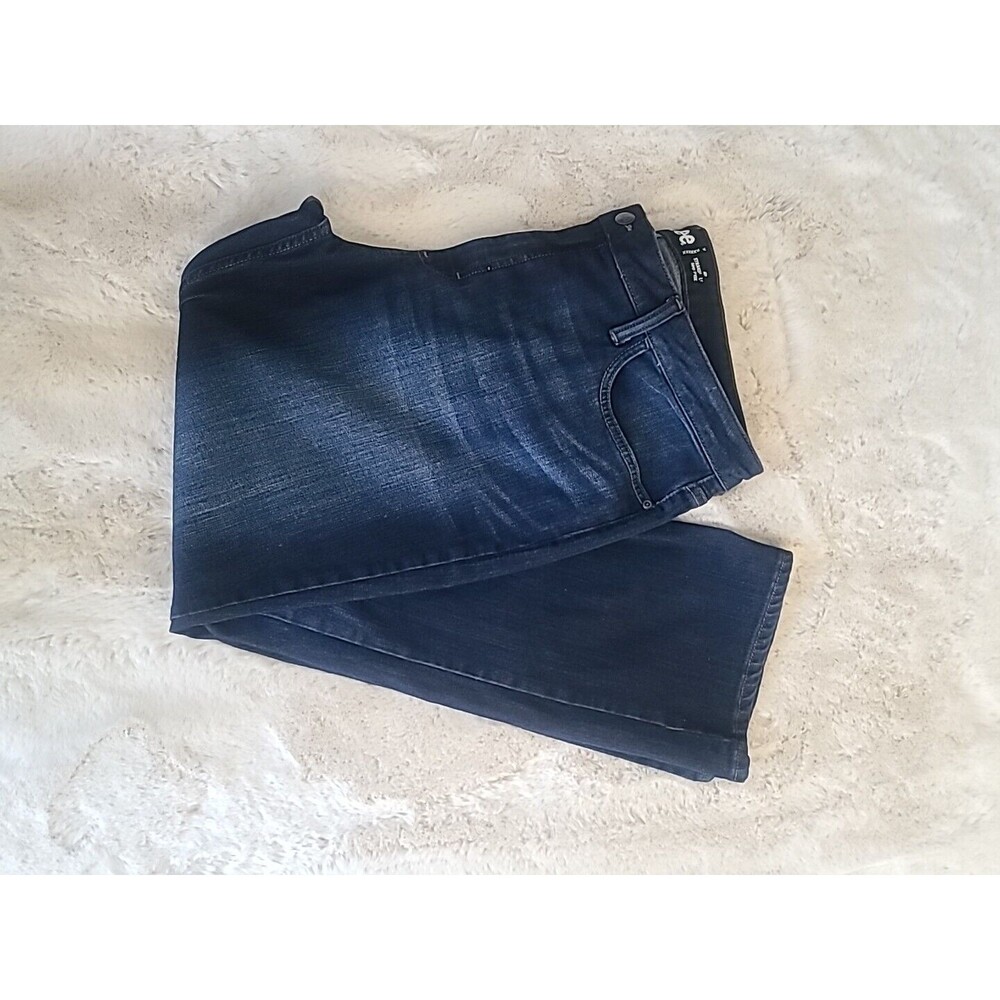 Lee Regular Fit Straight Leg Women's Jeans Size 20M Blue Stretch Dark Wash - Picture 13 of 14